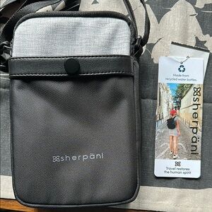 Sherpani Gray and Black Crossbody Bag Sleek Durable Design BNWT